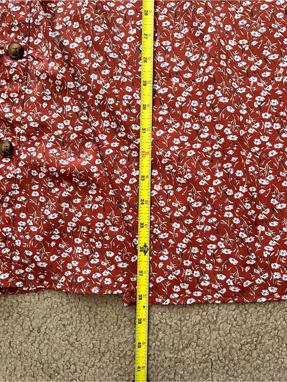 Emery Rose Shein Short Sleeve V-Neck Button Front Ditsy Floral Dress - Picture 9 of 9